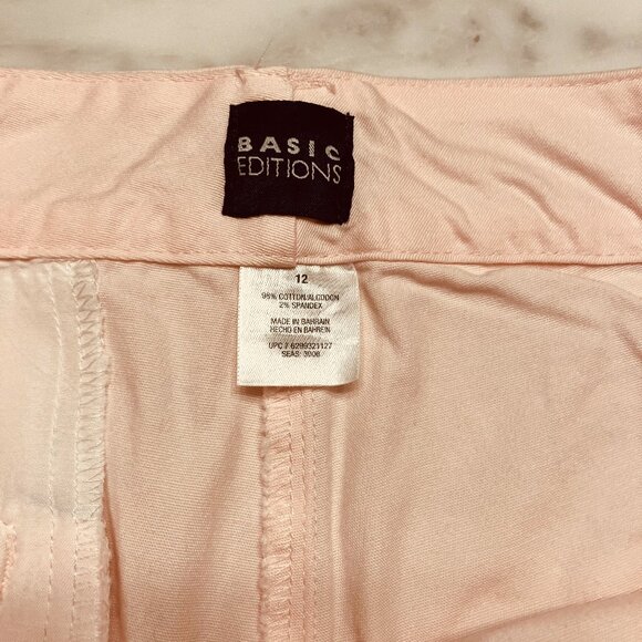 NWT Basic Editions Womens Light Pink Capris Size 12 - Picture 2 of 9